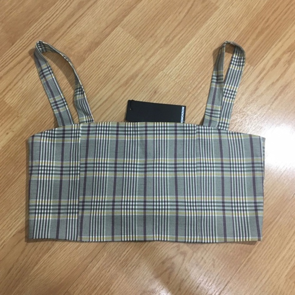NWT Plaid Crop Top